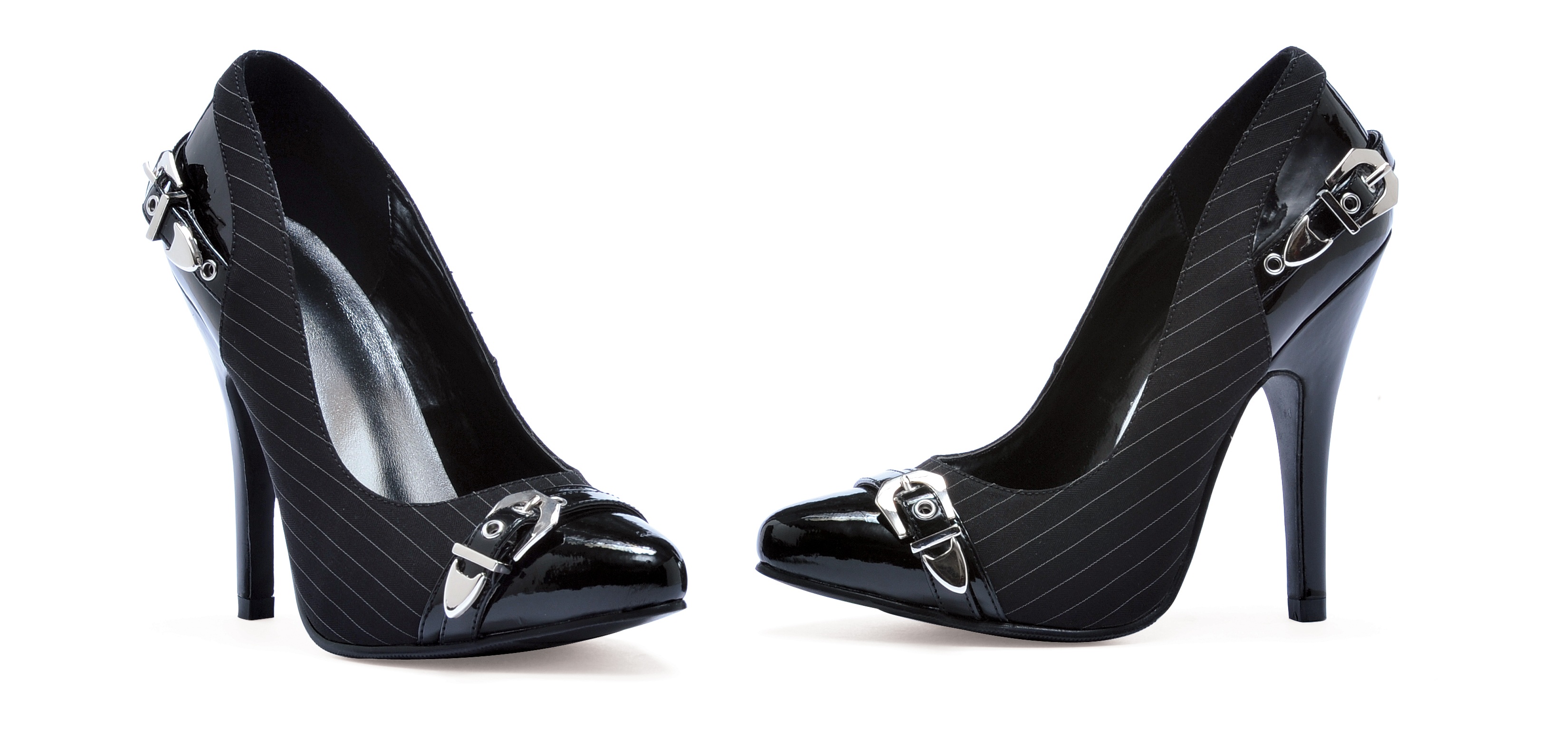 Shane - 5 Inch Tuxedo Pump with Buckle Accents